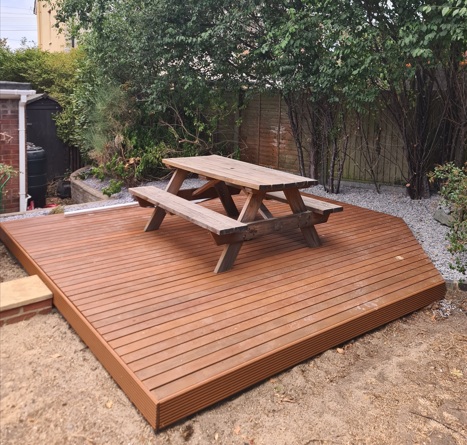 Finished Red Balau hardwood deck