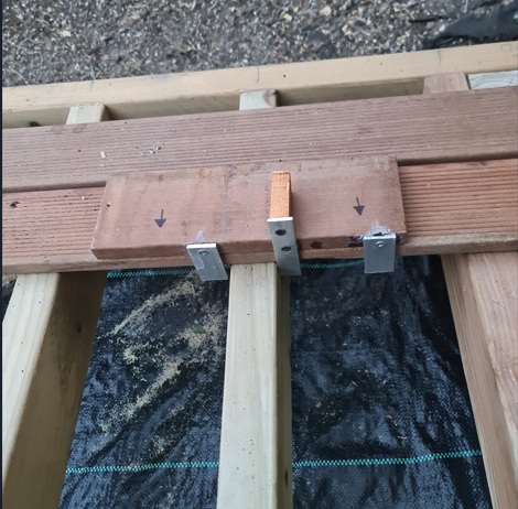 Laying first deck board