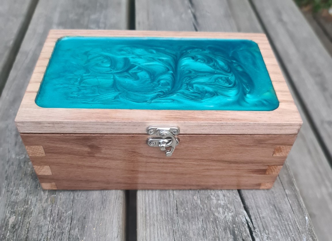 Finished jewellery box outdoors