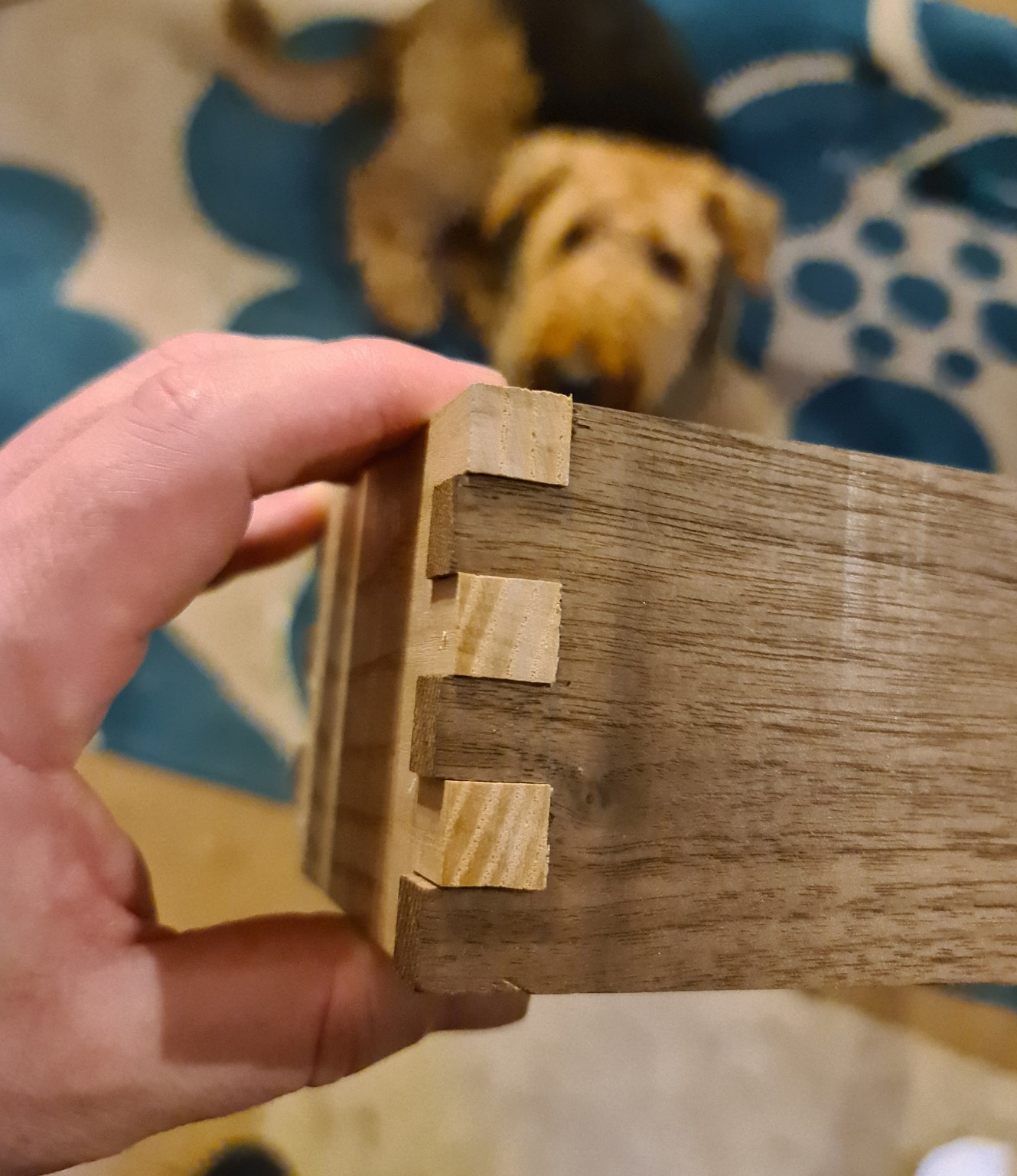 Corner joint close-up during fitting